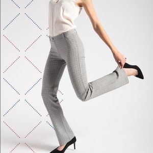 Gray Stanford Check Betabrand yoga slacks